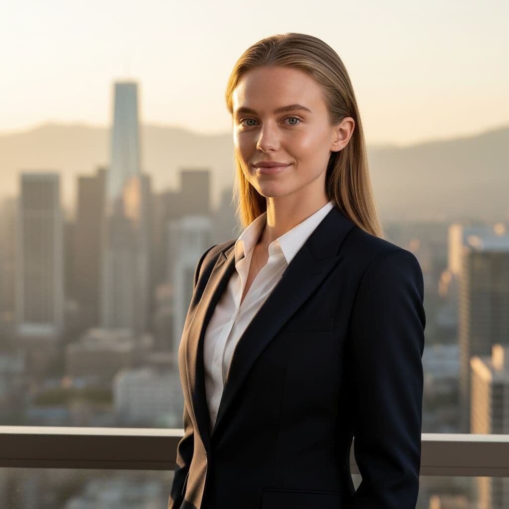 After: FlowPic AI-generated professional headshot